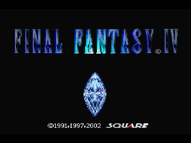 Final Fantasy IV title screen for Playstation